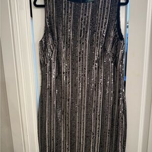 Ralph Lauren Black and Silver Sequin Mini Dress